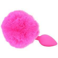 Load image into Gallery viewer, Bunny Tail Beginner Silicone Butt Plug in Pink

