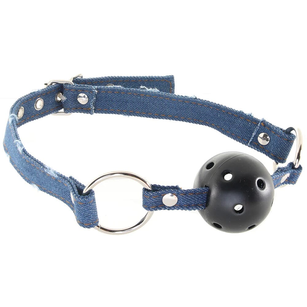 Breathable Ball Gag with Denim Straps