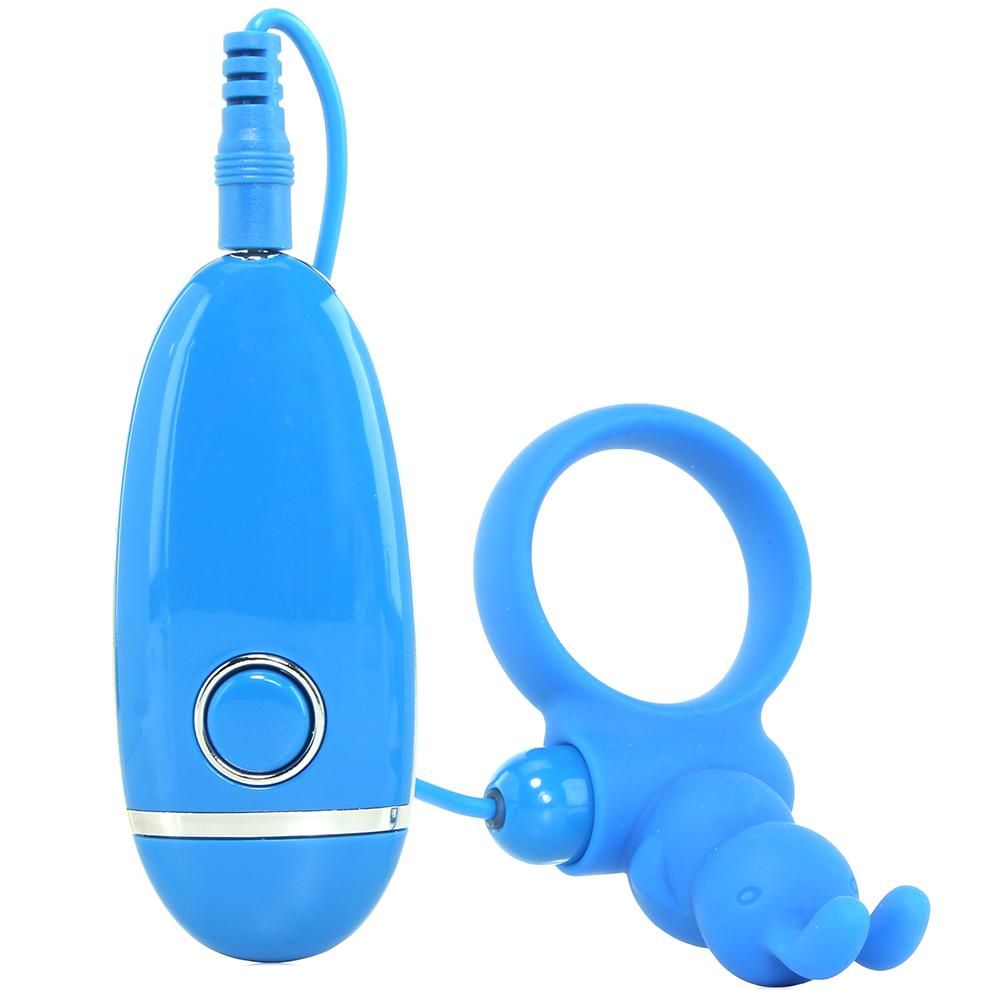 O-Zone Rechargeable Bunny Cock Ring in Blue