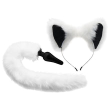 Load image into Gallery viewer, Tailz White Fox Tail Anal Plug &amp; Ears Set
